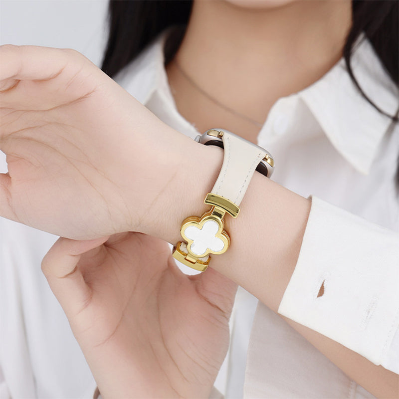 Bracelet en cuir Lucky Flower pour Apple Watch