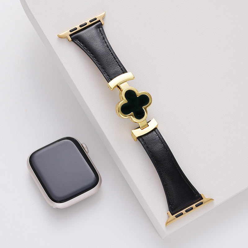 Bracelet en cuir Lucky Flower pour Apple Watch