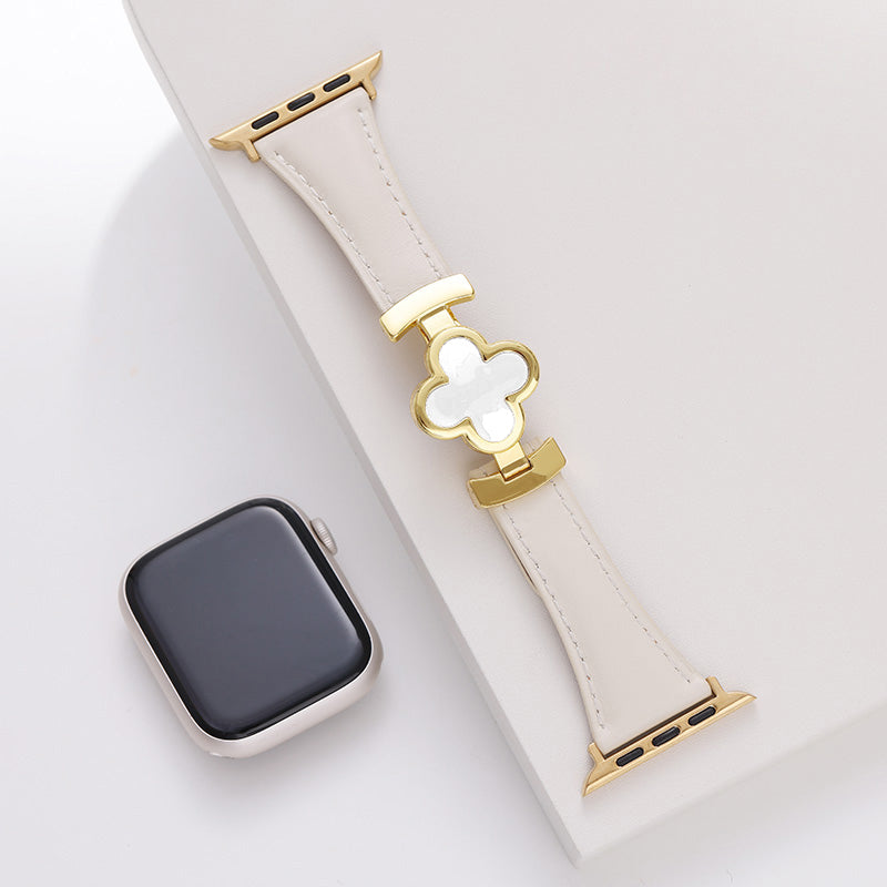 Bracelet en cuir Lucky Flower pour Apple Watch
