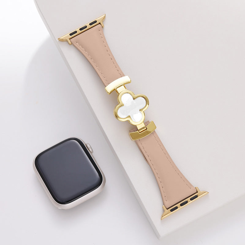 Bracelet en cuir Lucky Flower pour Apple Watch