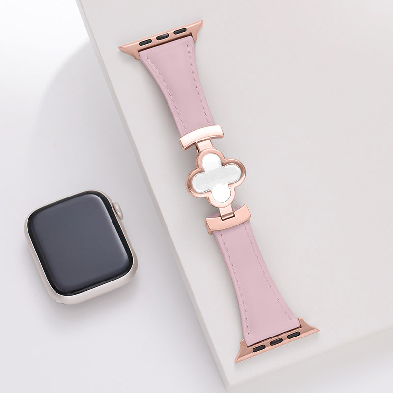 Bracelet en cuir Lucky Flower pour Apple Watch