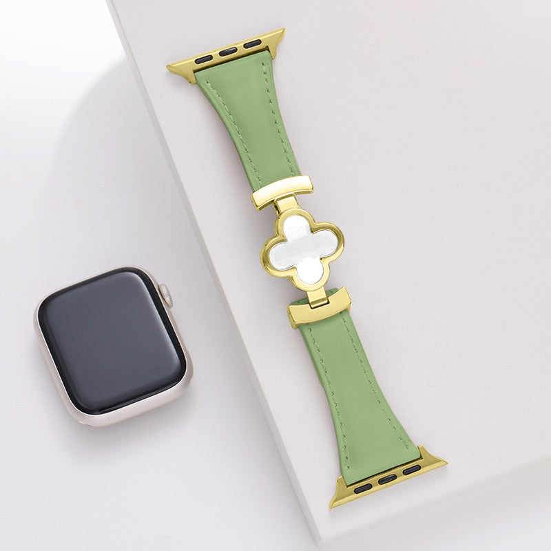 Bracelet en cuir Lucky Flower pour Apple Watch
