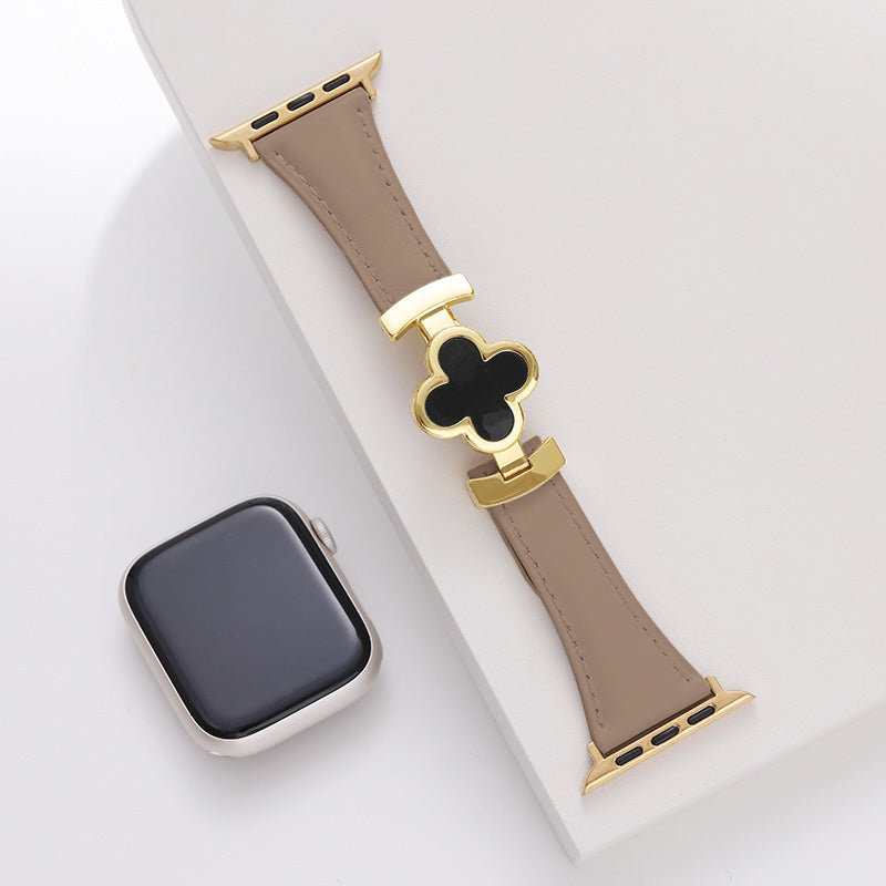 Bracelet en cuir Lucky Flower pour Apple Watch