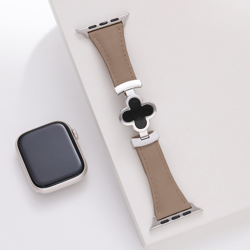 Bracelet en cuir Lucky Flower pour Apple Watch