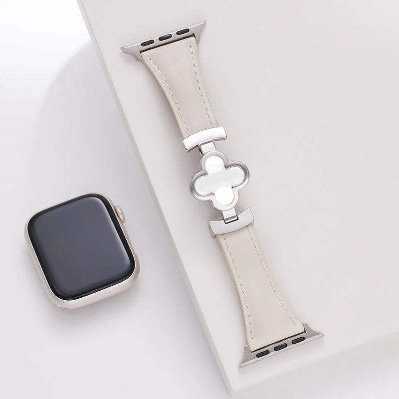 Bracelet en cuir Lucky Flower pour Apple Watch