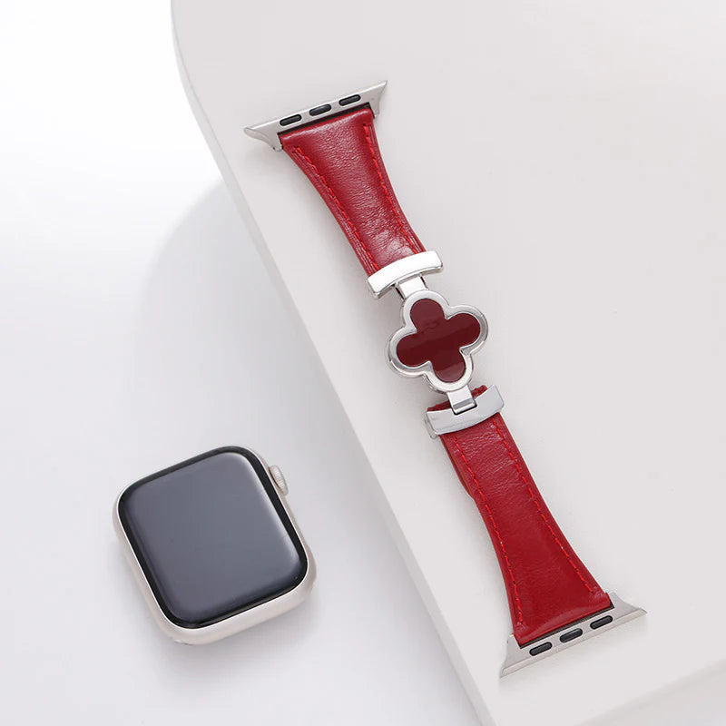 Bracelet en cuir Lucky Flower pour Apple Watch