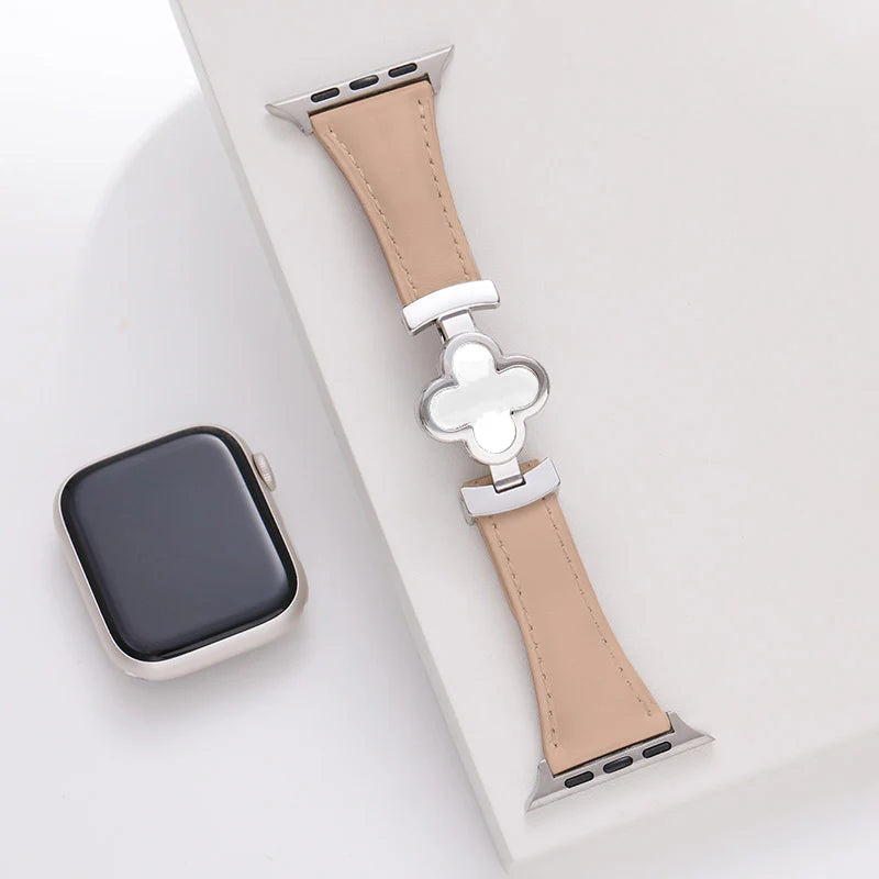 Bracelet en cuir Lucky Flower pour Apple Watch