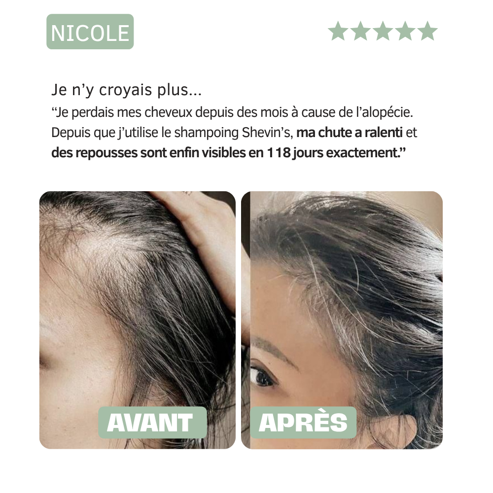 Shampooing à l'eau de riz protéinée pour croissance des cheveux
