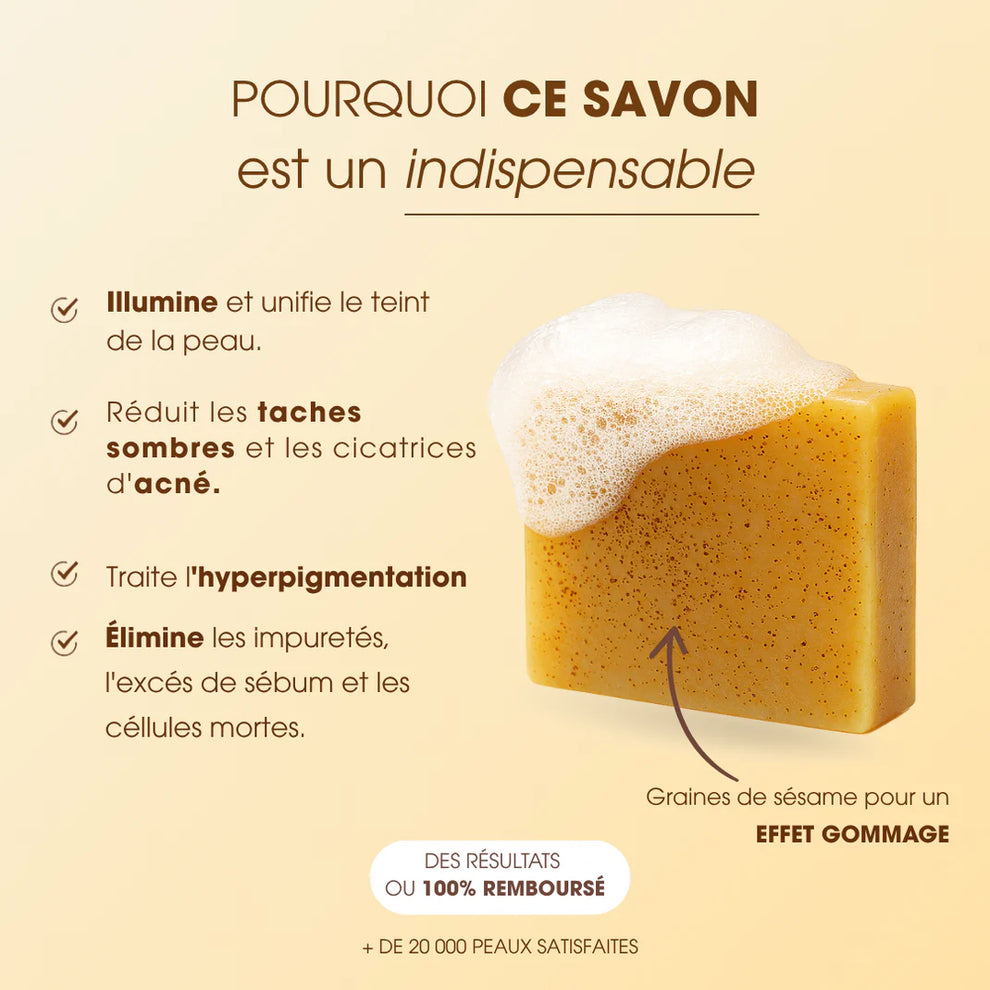 Savon Anti-Taches au Curcuma et à l’Acide Kojique (100g + 100g OFFERTS)