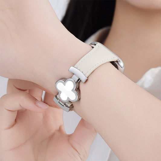 Bracelet en cuir Lucky Flower pour Apple Watch